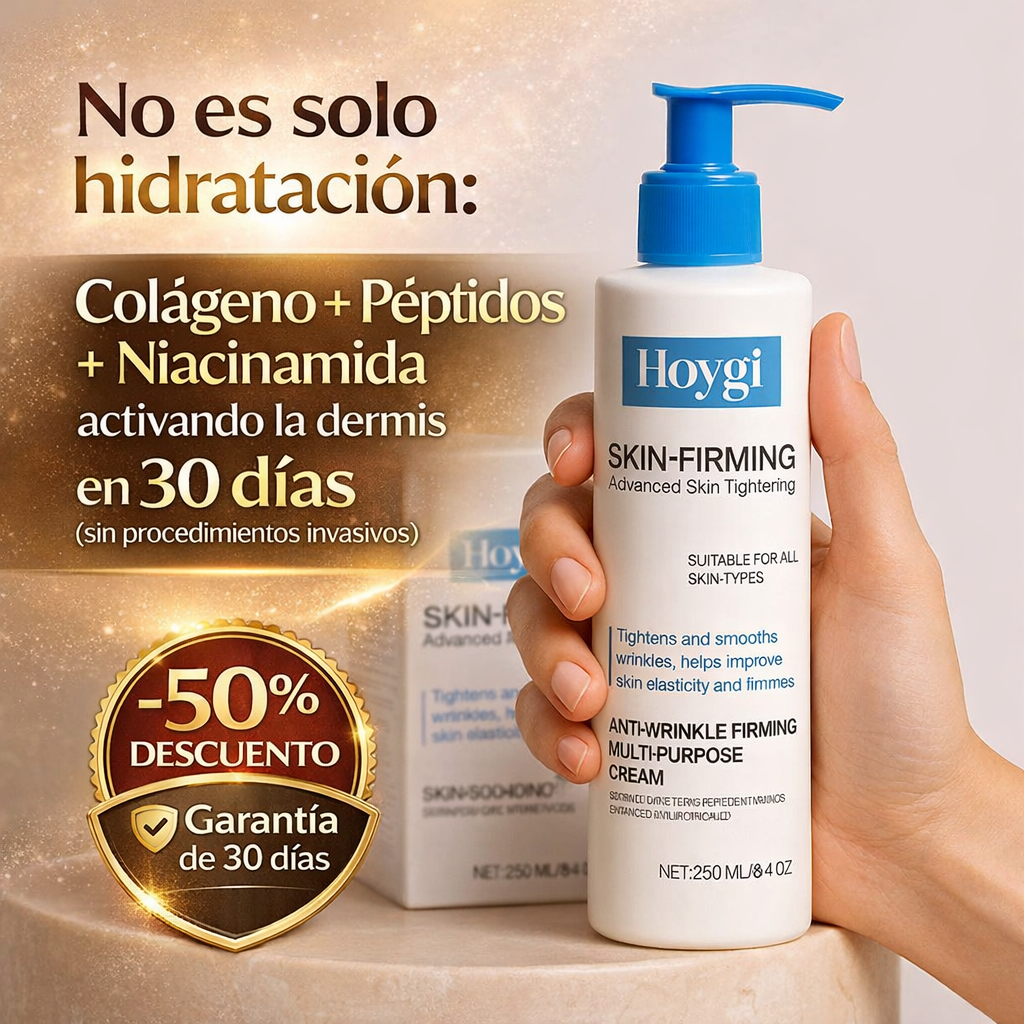Reafirma desde la dermis, sin procedimientos invasivos Crema Reafirmante Hoygi™ ✨: activación dérmica avanzada en 30 días  | -50% 😱 ¡Solo por HOY! | Piel más Firme y Rejuvenecida ✔