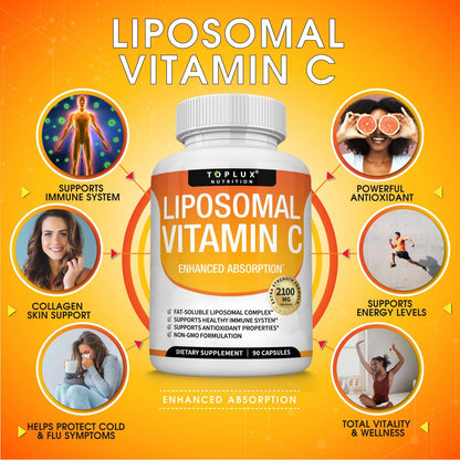 Vitamina C Liposomal 2100mg al -50% 😱 ¡Solo por Black Friday! Absorción máxima, energía al instante y refuerzo inmunológico 🔥🧡