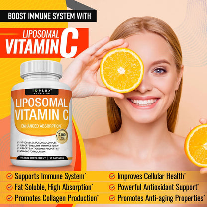 Vitamina C Liposomal 2100mg al -50% 😱 ¡Solo por Black Friday! Absorción máxima, energía al instante y refuerzo inmunológico 🔥🧡